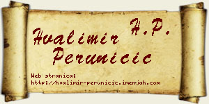 Hvalimir Peruničić vizit kartica